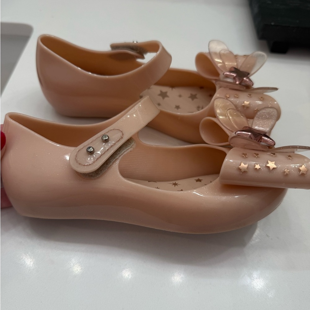 Mini Melissa Kids Peach Star Dress Shoes - Picture 2 of 4